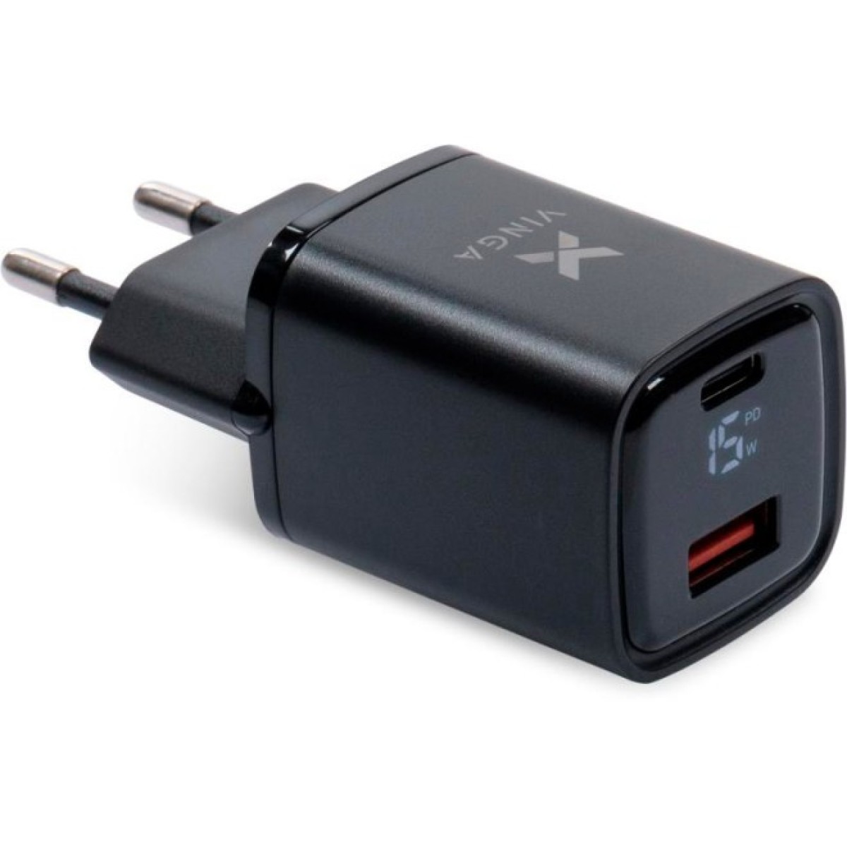 Зарядное устройство Vinga USB-C PD30W + USB-A QC30W Display 33W Max (VCR30ACDB) 98_98.jpg - фото 2