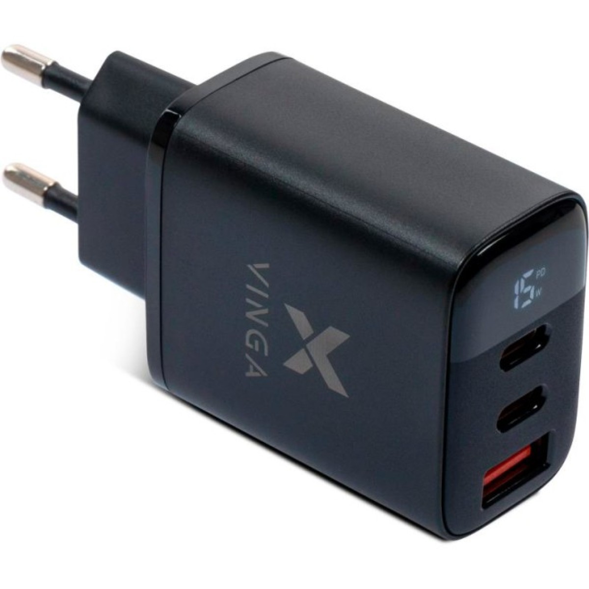Зарядное устройство Vinga 2xUSB-C PD30W + USB-A QC30W Display 30W Max (VCR30ACCDB) 98_98.jpg - фото 2