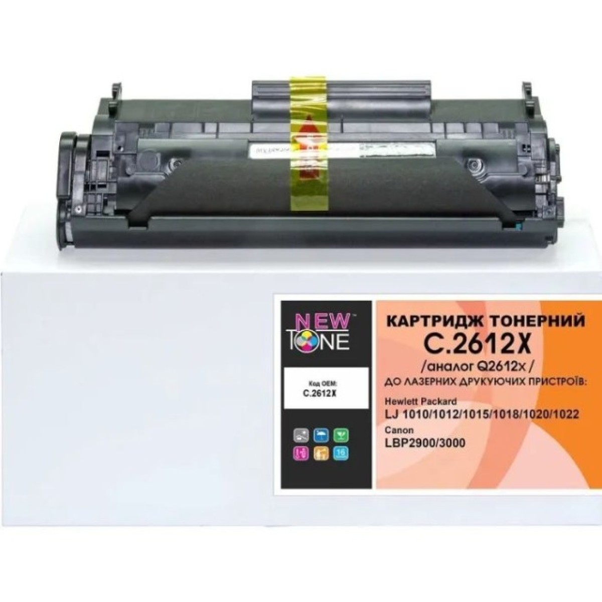 Картридж NewTone HP LJ 1010/1020, Canon LBP-2900, Q2612X Black 3K (NT-KT-Q2612X) 256_256.jpg