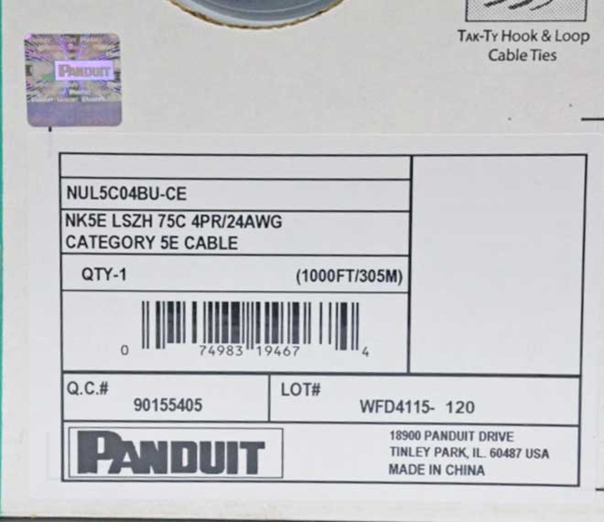 Ethernet кабель UTP, кат. 5e, LSZH, синий, Panduit NetKey, 305м 98_85.jpg - фото 2