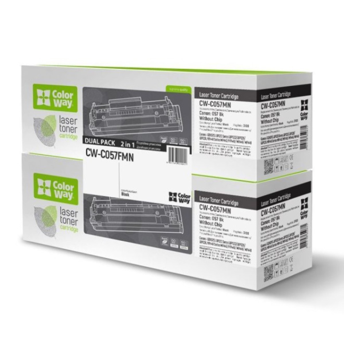 Картридж ColorWay для CANON 057 Black без чипа DUAL PACK (CW-C057FMN) 256_256.jpg