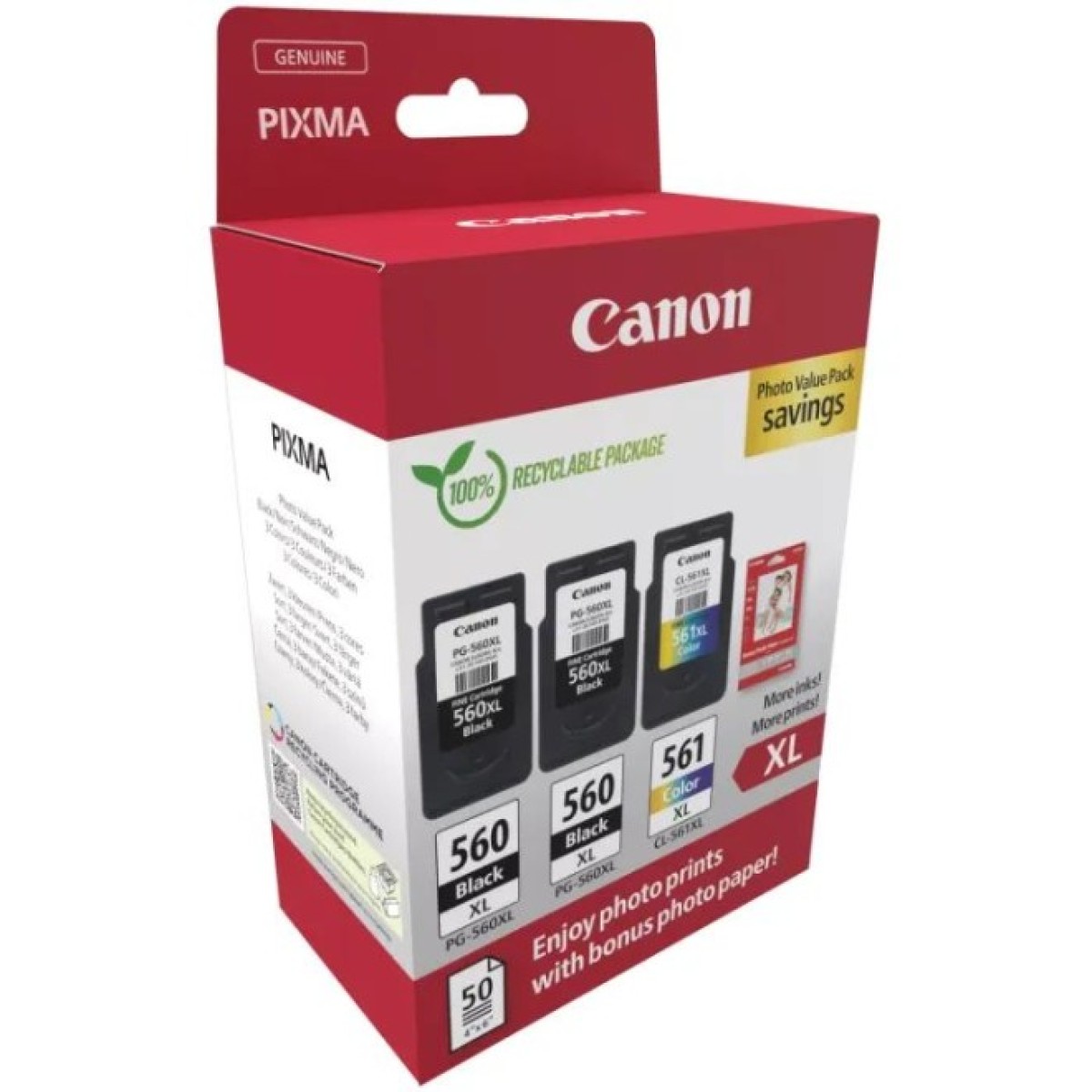 Картридж Canon PG-560/CL-561 XL 2xBK+Color, + Photo Paper, Value Pack (3712C012) 98_98.jpg - фото 2