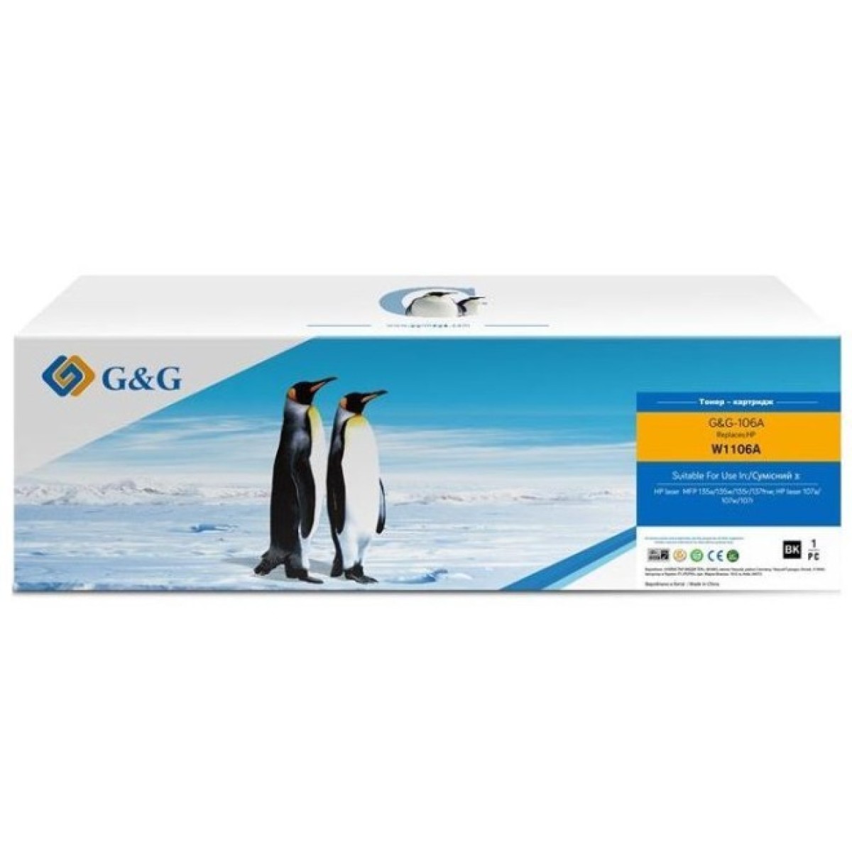 Картридж G&G HP 106A M107/135/137/ W1106A Black 1K (G&G-106A) 256_256.jpg