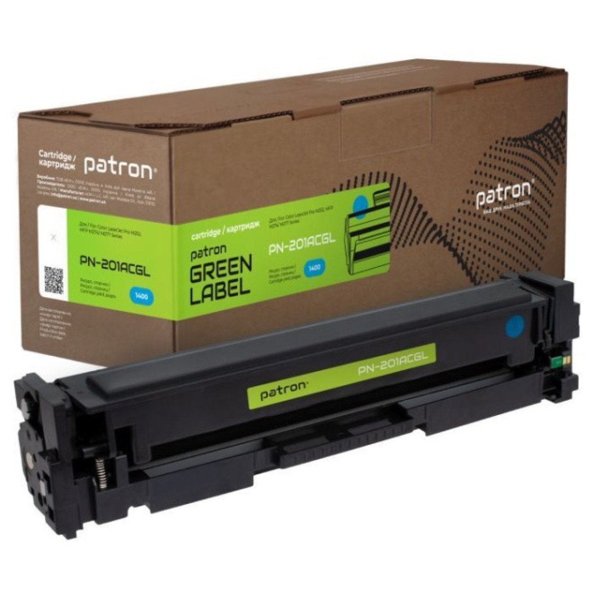 Картридж Patron HP CLJ CF401A для M252/M274/M277 Cyan, GREEN Label (PN-201ACGL) 256_256.jpg