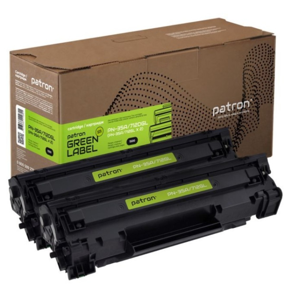 Картридж Patron HP LJ CB435A/CANON 712 GREEN Label (DUAL PACK) (PN-35A/712DGL) 256_256.jpg