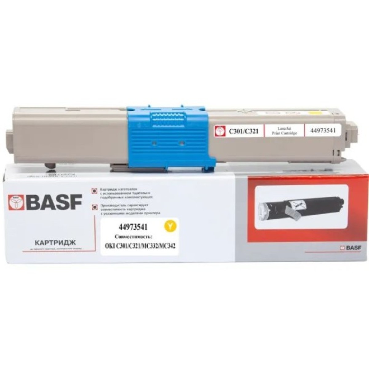 Тонер-картридж BASF OKI C301/C321/MC332/MC342/ 44973541 Yellow (KT-44973541) 256_256.jpg