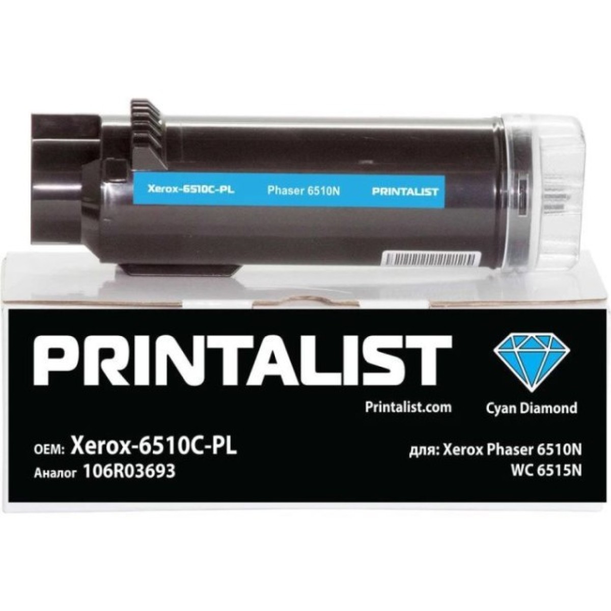Тонер-картридж Printalist Xerox Ph6510N, WC 6515N, 106R03693 Cyan (Xerox-6510C-PL) 256_256.jpg
