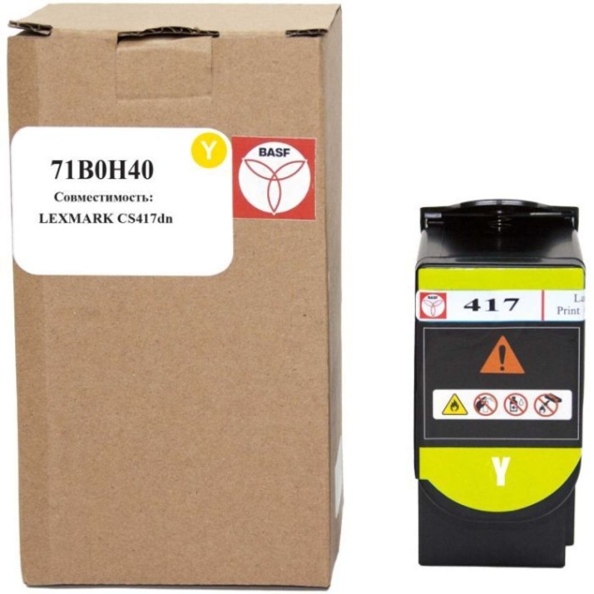 Тонер-картридж BASF Lexmark CS417dn 71B0H40 Yellow (BASF-KT-71B0H40) 256_256.jpg