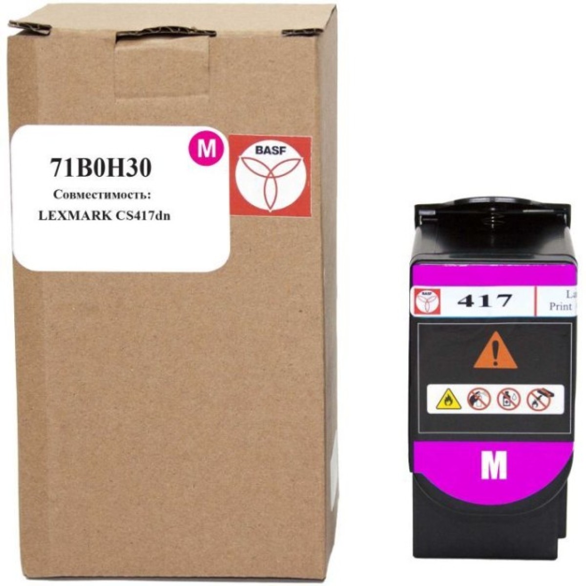 Тонер-картридж BASF Lexmark CS417dn 71B0H30 Magenta (BASF-KT-71B0H30) 256_256.jpg