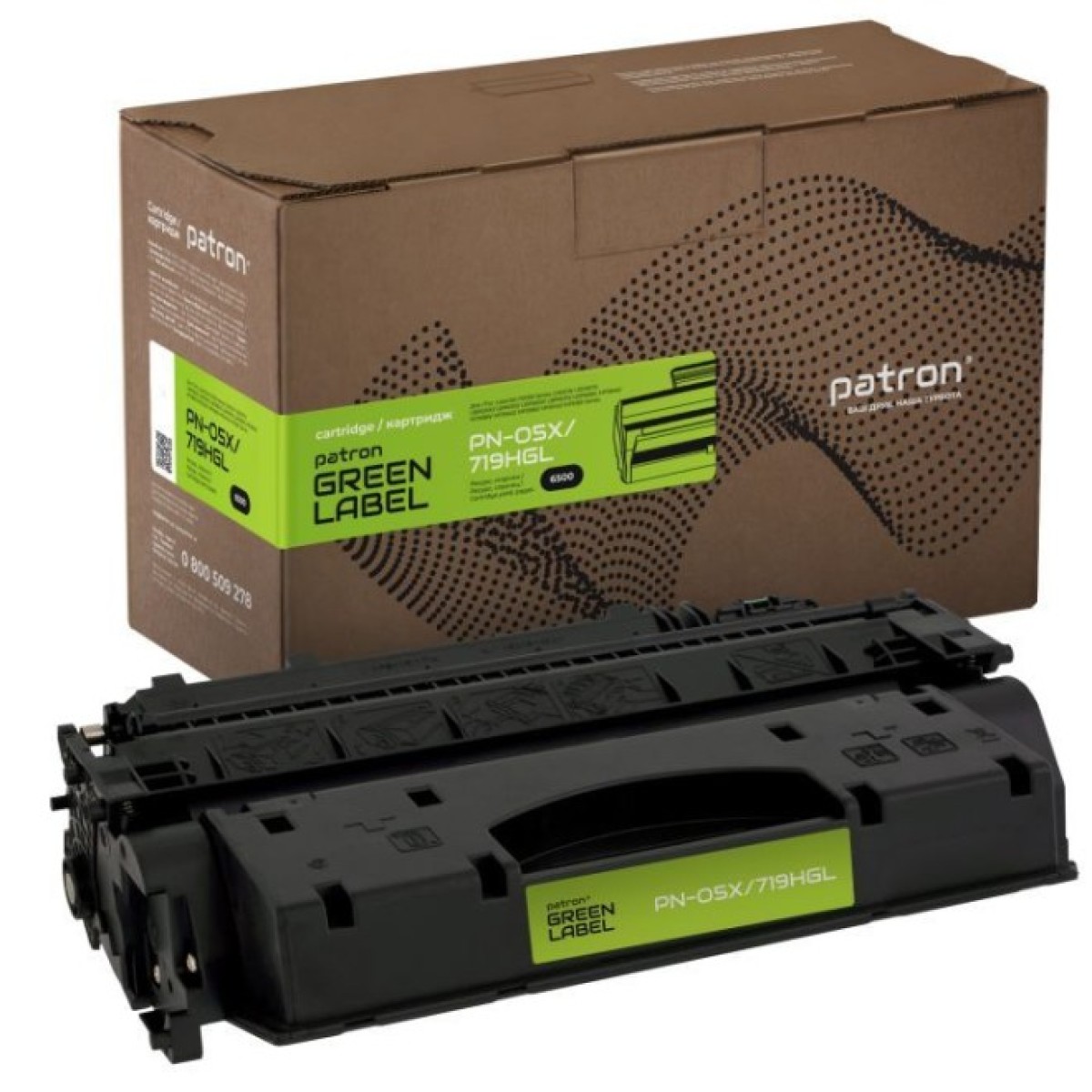 Картридж Patron HP LJ CE505X/CANON 719H GREEN Label (PN-05X/719HGL) 256_256.jpg