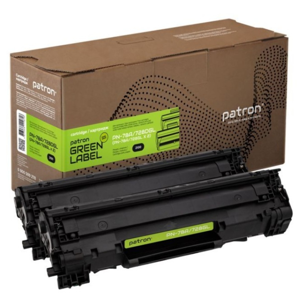 Картридж Patron HP LJ CE278A/CANON 728 GREEN Label (DUAL PACK) (PN-78A/728DGL) 256_256.jpg