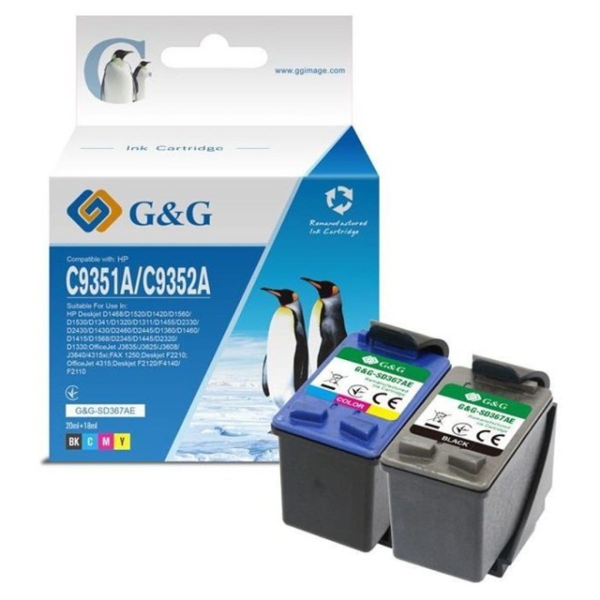 Картридж G&G HP No.21/22 Black/Tri-color Combo Pack (GG-SD367AE) 256_256.jpg