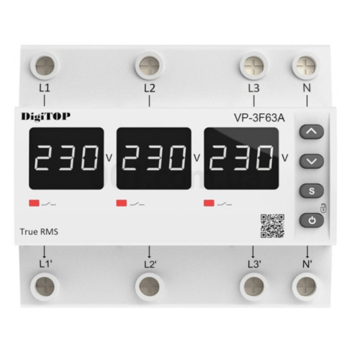 Реле контролю напруги VP-3F63A M6W трифазне 63А, DigiTOP 98_98.jpg - фото 2