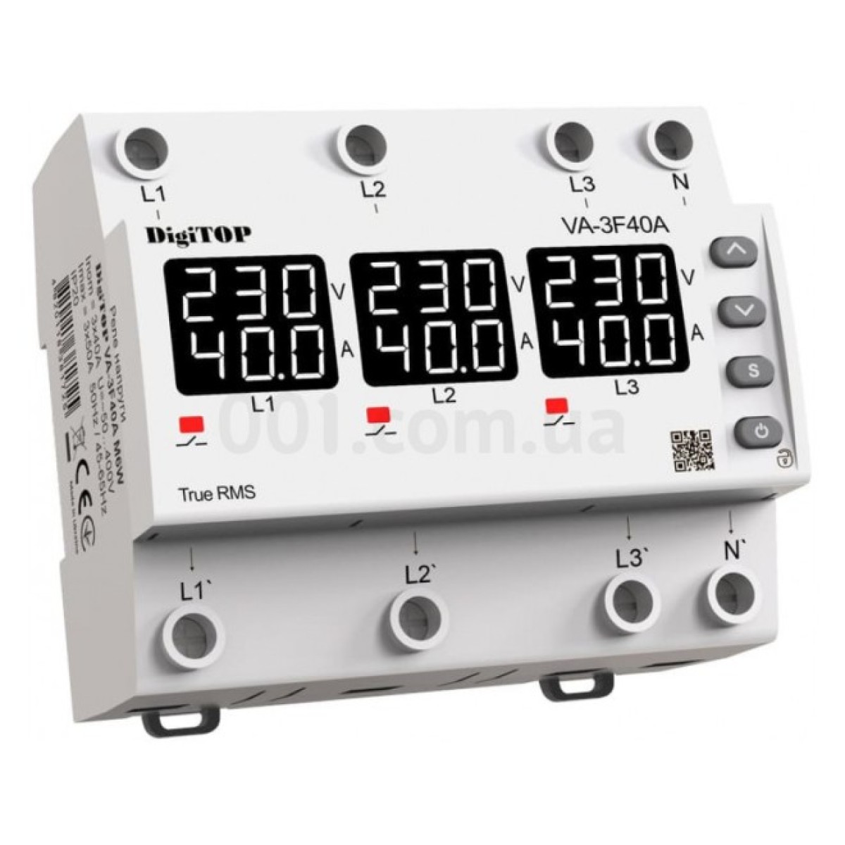 Реле контролю напруги та струму VA-3F40A M6W трифазне 40А, DigiTOP 256_256.jpg