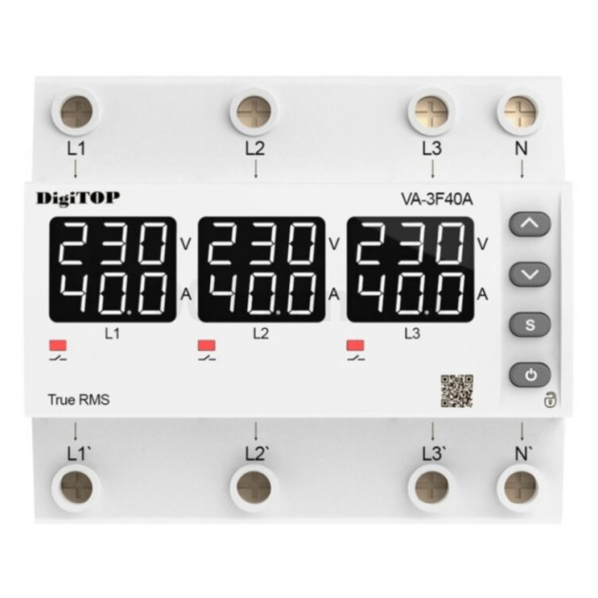Реле контролю напруги та струму VA-3F40A M6W трифазне 40А, DigiTOP 98_98.jpg - фото 3