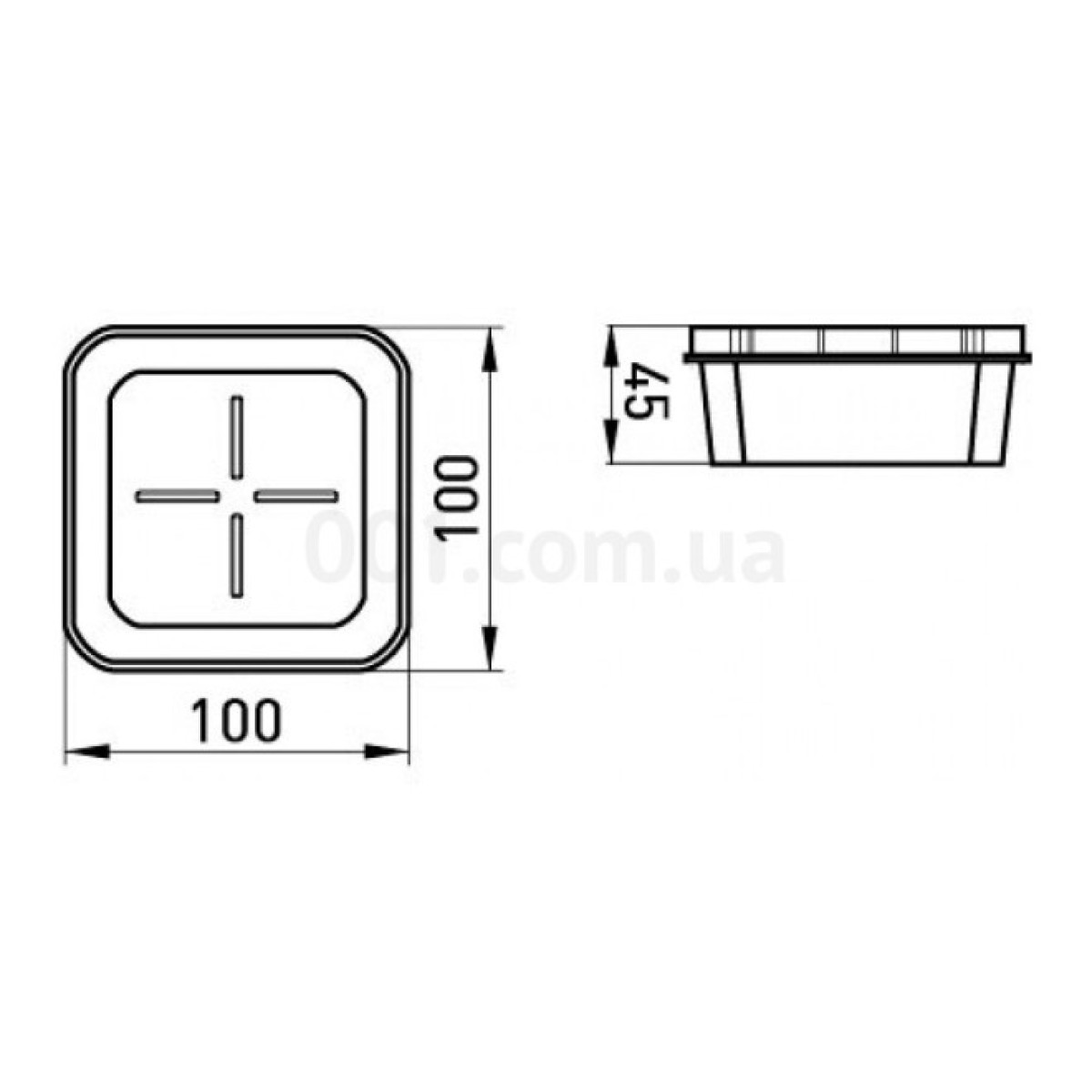 Коробка розподільча e.db.stand.100.100.45.gk гіпсокартон (упаковка 25 шт.), E.NEXT 98_98.jpg - фото 2