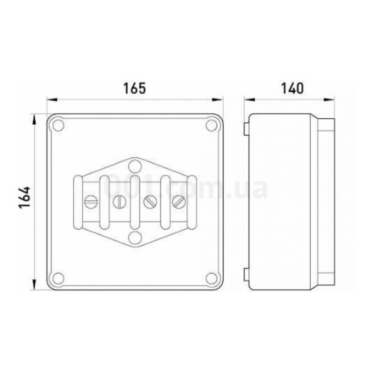 Коробка розподільча пластикова Z1 SO IP55 без кабельних вводів (165×165×140), TAREL (E.NEXT) 98_98.jpg - фото 2