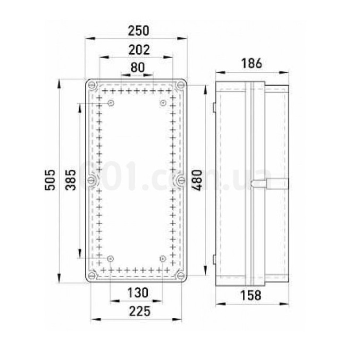 Коробка розподільча пластикова Z4 IP55 (505×250×186) з непрозорою кришкою, TAREL (E.NEXT) 98_98.jpg - фото 2