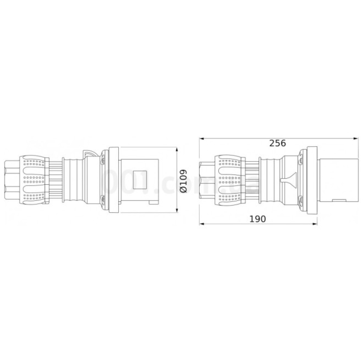 Вилка переносная IEC 309 HP 3P+N+PE 63A 400В IP44, GEWISS 98_98.jpg - фото 2