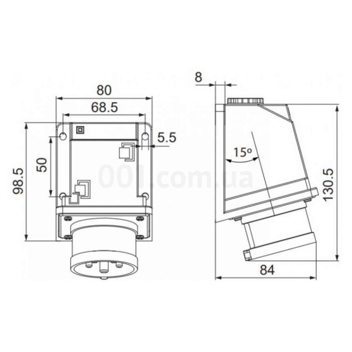 Вилка стационарная UCombi 3P+N+PE 16A 415В IP44, АСКО-УКРЕМ 98_98.jpg - фото 3