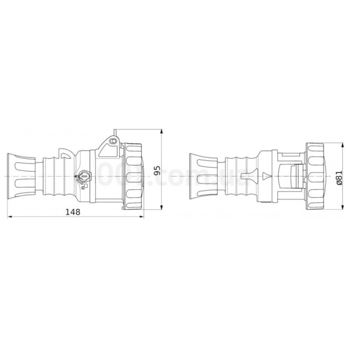 Розетка переносная IEC 309 HP 3P+PE 16A 400В IP67, GEWISS 98_98.jpg - фото 2