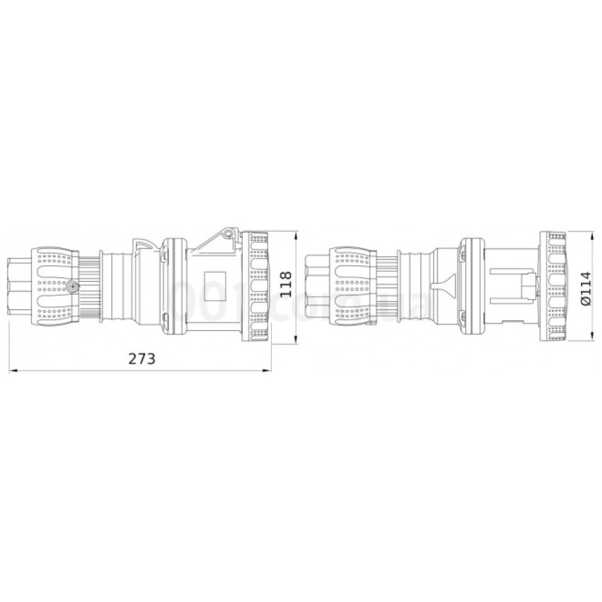 Розетка переносная IEC 309 HP 3P+PE 63A 400В IP67, GEWISS 98_98.jpg - фото 2