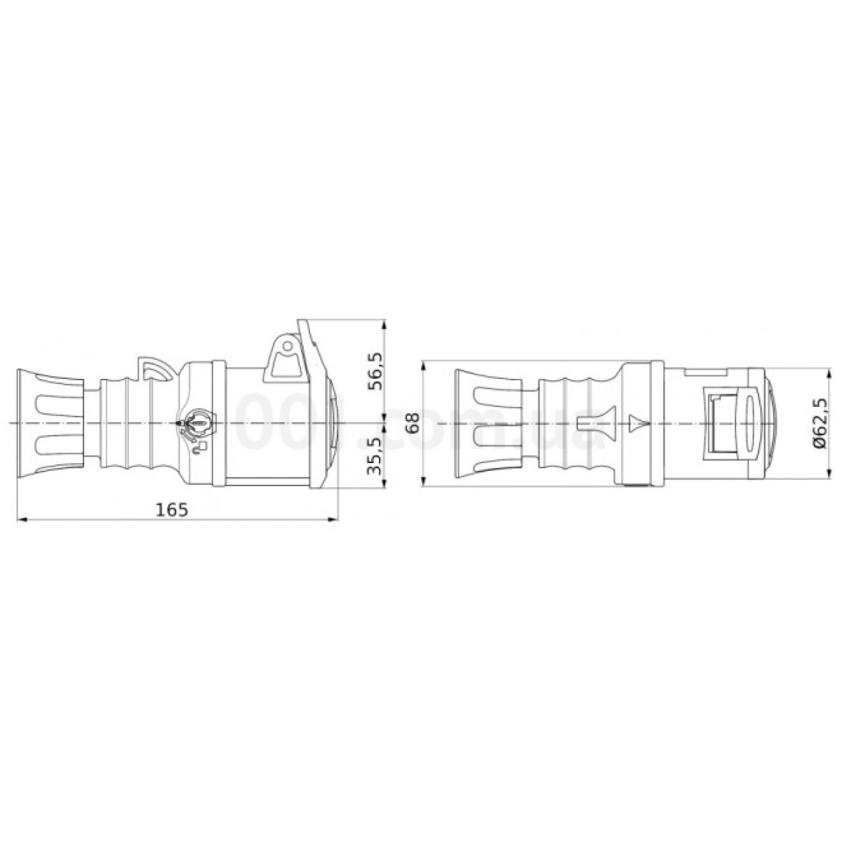 Розетка переносная IEC 309 HP 3P+N+PE 16A 400В IP44, GEWISS 98_98.jpg - фото 2