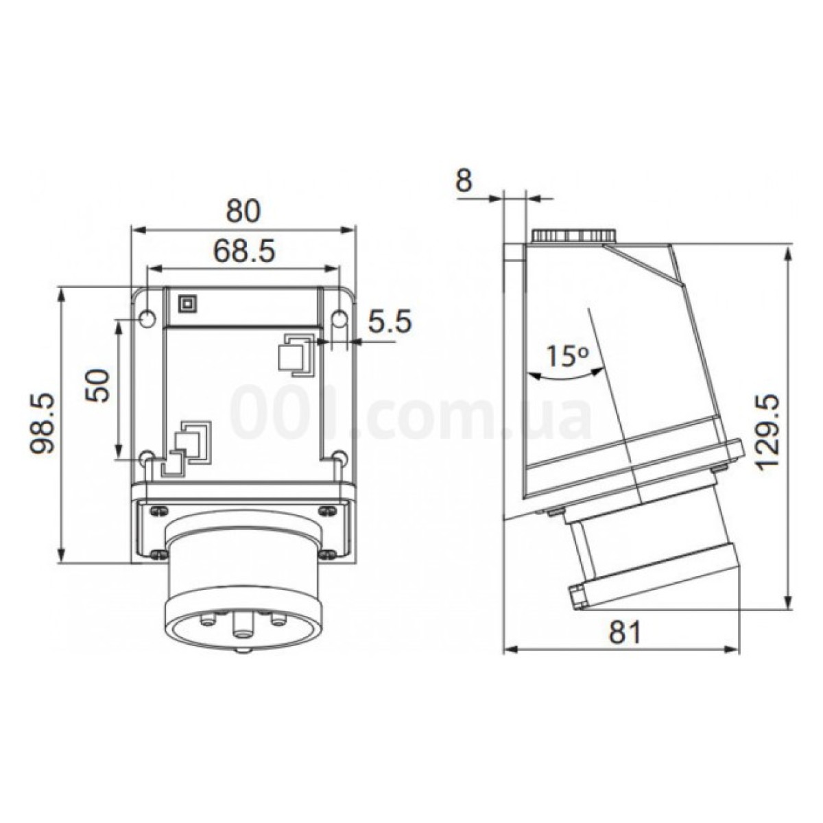 Вилка стационарная UCombi 3P+PE 16A 415В IP44, АСКО-УКРЕМ 98_98.jpg - фото 4
