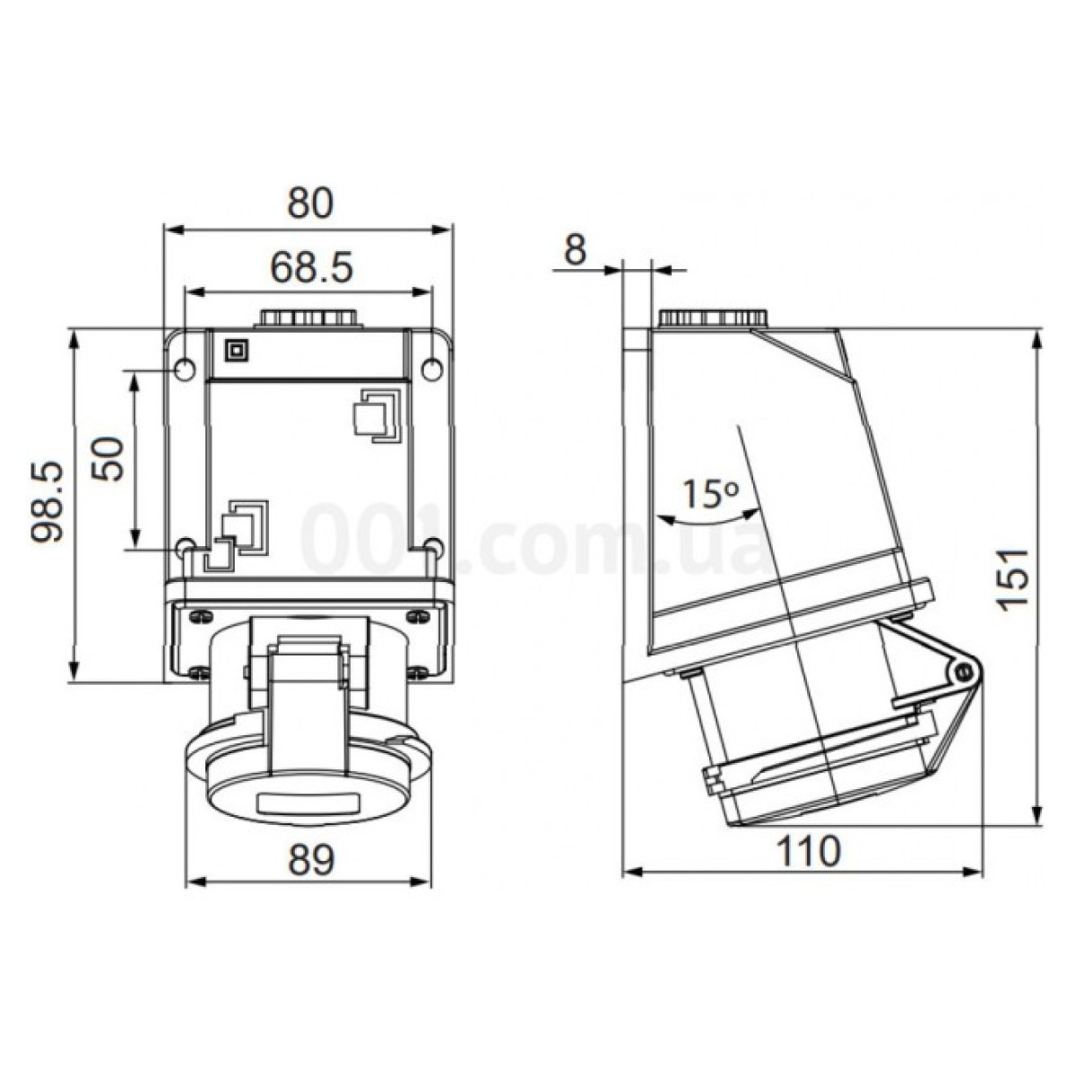 Розетка стационарная UCombi 3P+N+PE 32A 415В IP44, АСКО-УКРЕМ 98_98.jpg - фото 2