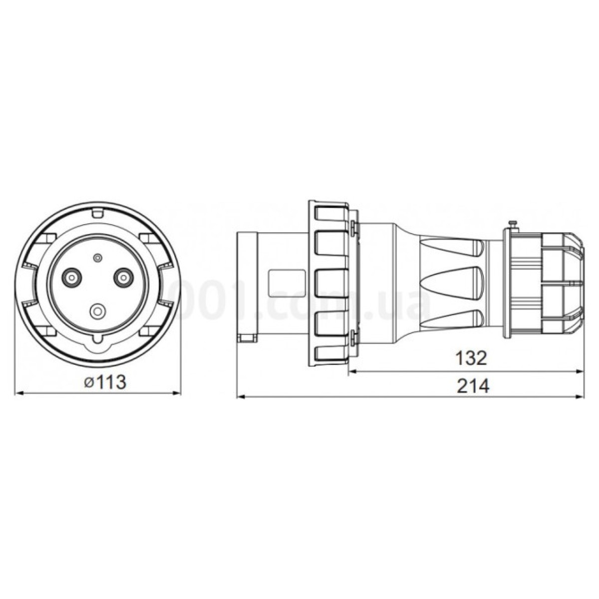 Вилка переносная UCombi 2P+PE 63А 250В IP67, АСКО-УКРЕМ 98_98.jpg - фото 2