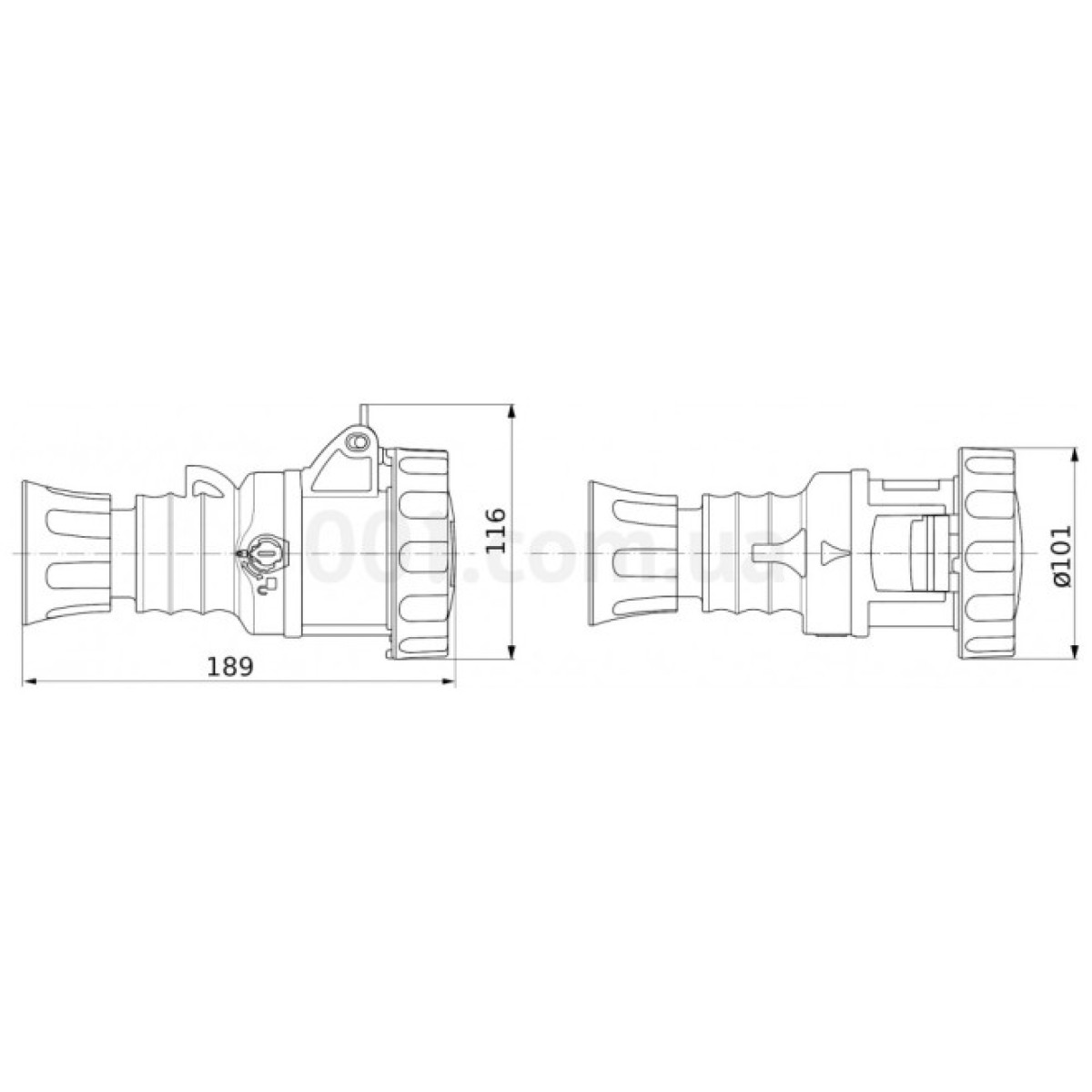 Розетка переносная IEC 309 HP 3P+N+PE 32A 400В IP67, GEWISS 98_98.jpg - фото 2