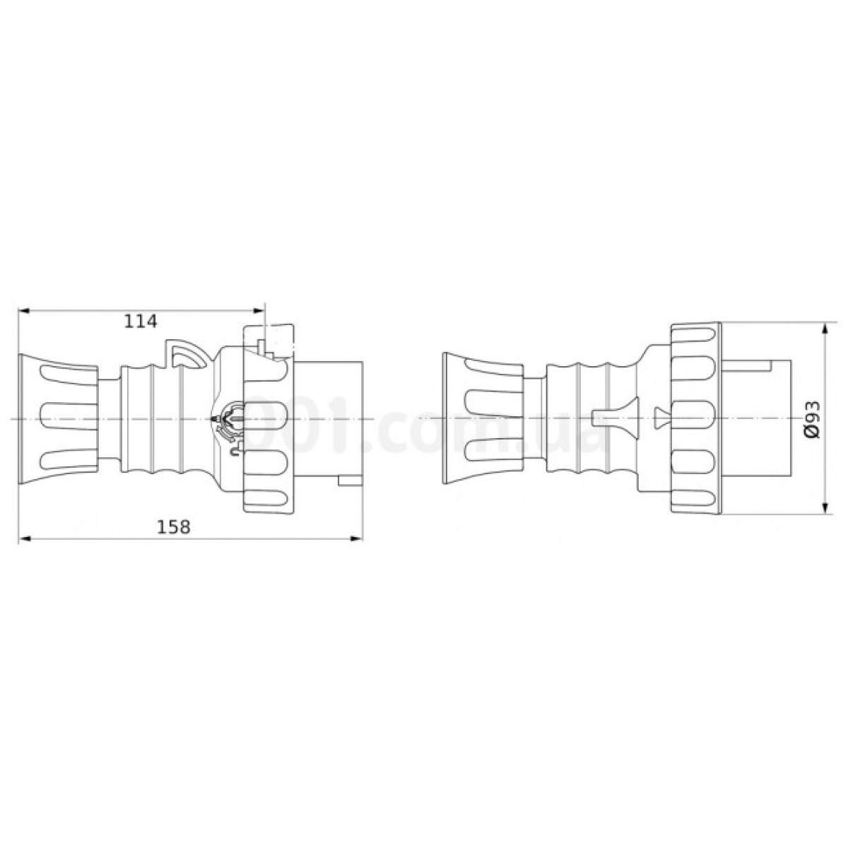 Вилка переносная IEC 309 HP 2P+PE 32A 230В IP67, GEWISS 98_98.jpg - фото 2