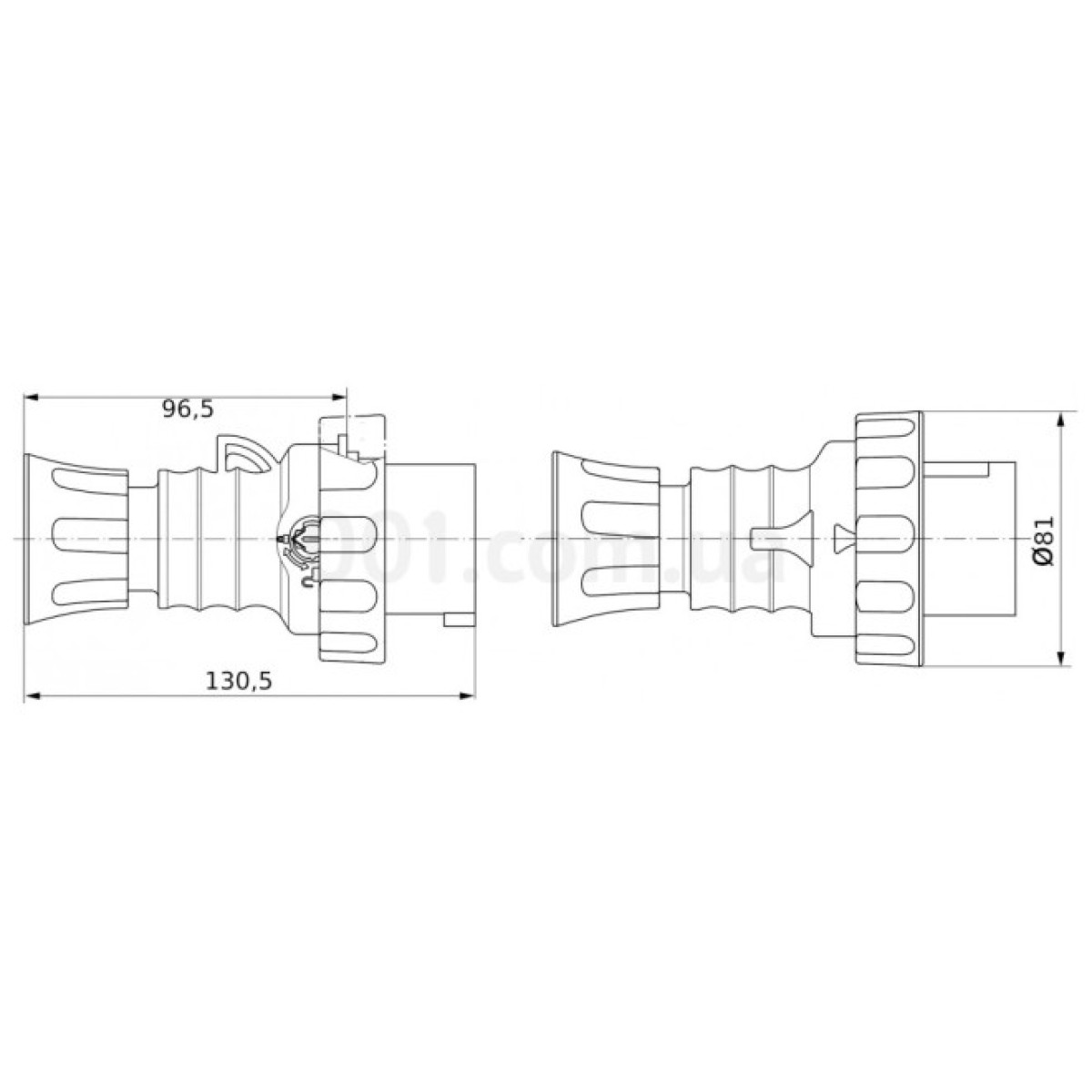 Вилка переносная IEC 309 HP 3P+PE 16A 400В IP67, GEWISS 98_98.jpg - фото 2