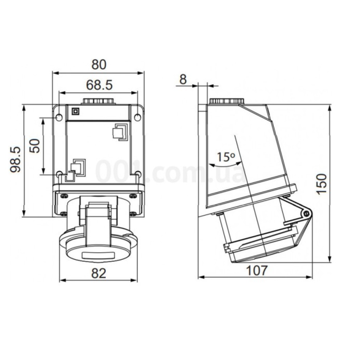 Розетка стационарная UCombi 3P+PE 32A 415В IP44, АСКО-УКРЕМ 98_98.jpg - фото 2