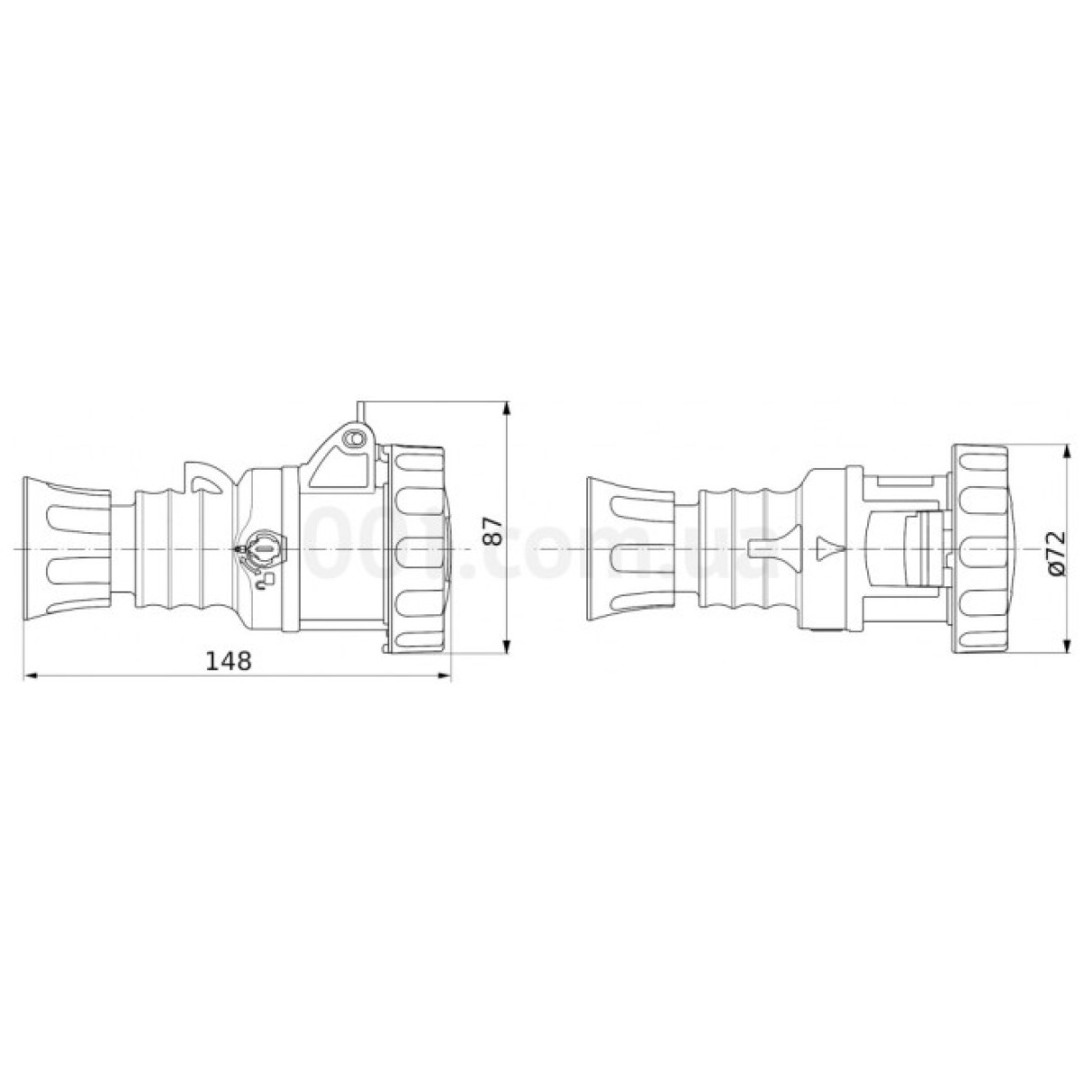Розетка переносная IEC 309 HP 2P+PE 16A 230В IP67, GEWISS 98_98.jpg - фото 2