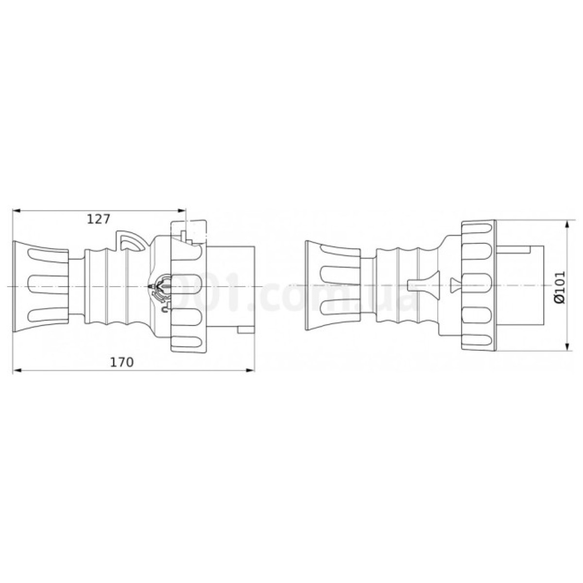 Вилка переносная IEC 309 HP 3P+N+PE 32A 400В IP67, GEWISS 98_98.jpg - фото 2