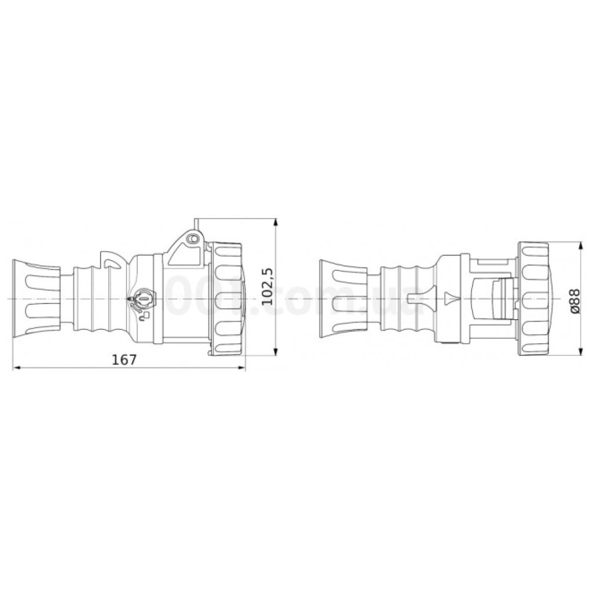 Розетка переносная IEC 309 HP 3P+N+PE 16A 400В IP67, GEWISS 98_98.jpg - фото 2