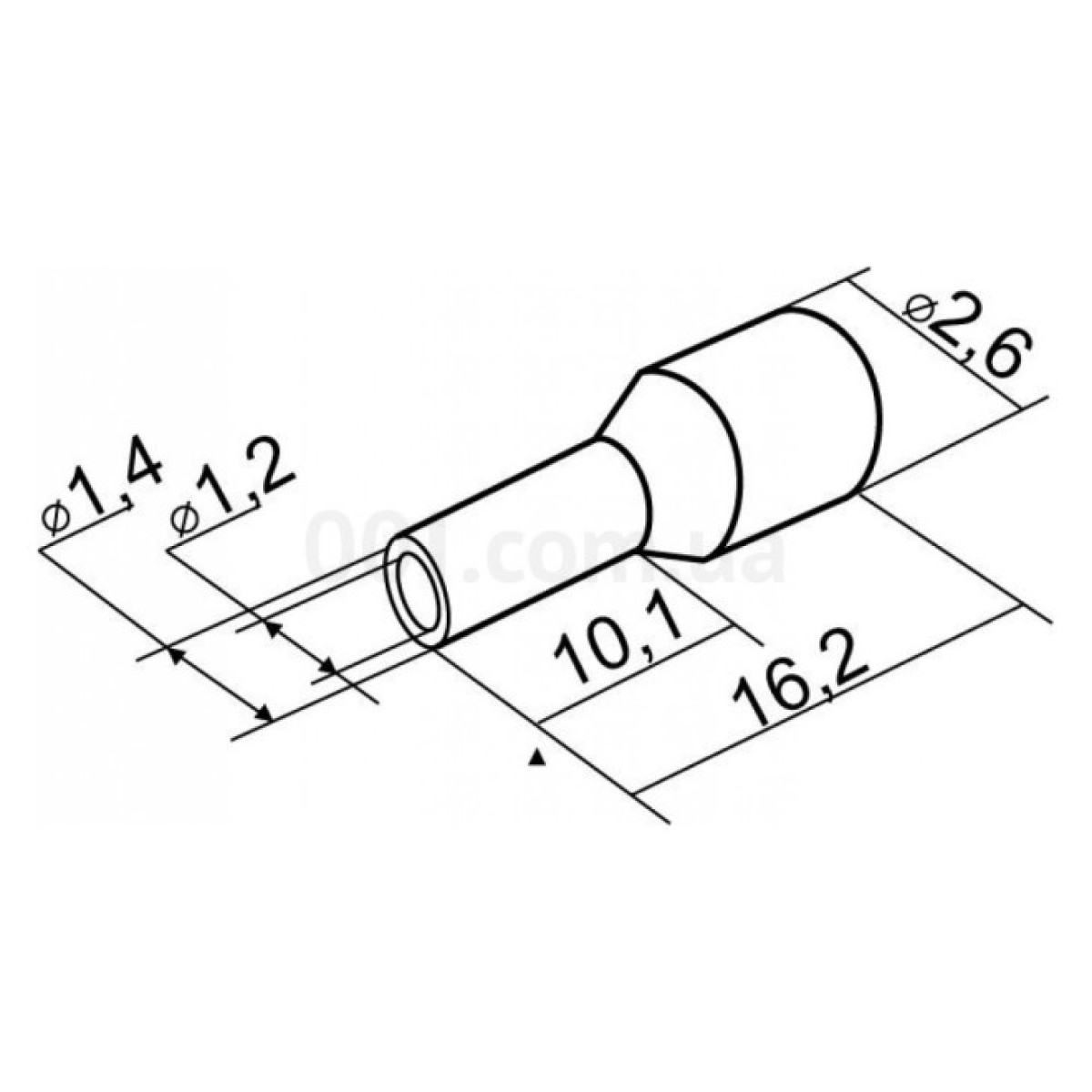 Накінечник НТ 0,75-10 трубчастий в ізоляції білий (упаковка 100 шт.), АСКО-УКРЕМ 98_98.jpg - фото 2