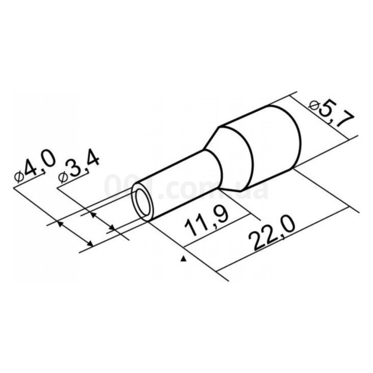 Накінечник НТ 6,0-12 трубчастий в ізоляції білий (упаковка 100 шт.), АСКО-УКРЕМ 98_98.jpg - фото 2