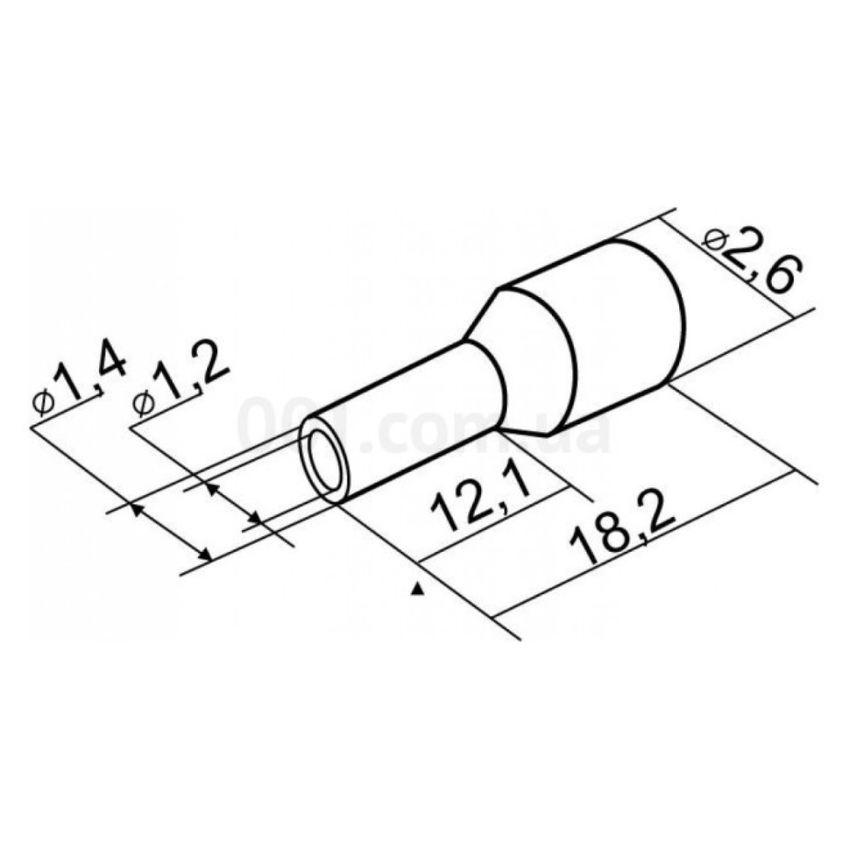 Накінечник НТ 0,75-12 трубчастий в ізоляції синий (упаковка 100 шт.), АСКО-УКРЕМ 98_98.jpg - фото 2