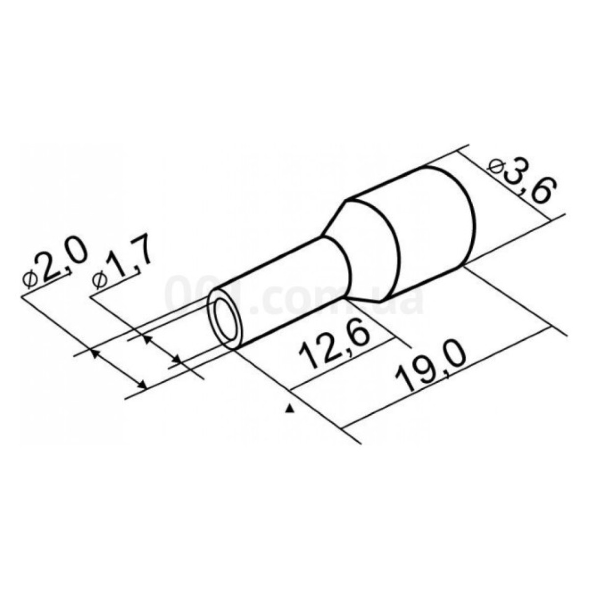 Накінечник НТ 1,5-12 трубчастий в ізоляції чорний (упаковка 100 шт.), АСКО-УКРЕМ 98_98.jpg - фото 2
