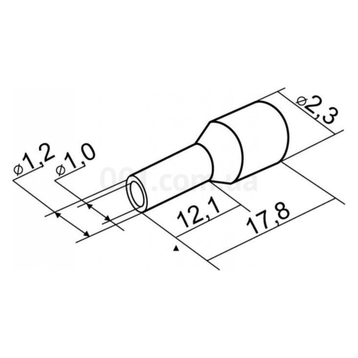 Накінечник НТ 0,5-12 трубчастий в ізоляції білий (упаковка 100 шт.), АСКО-УКРЕМ 98_98.jpg - фото 2