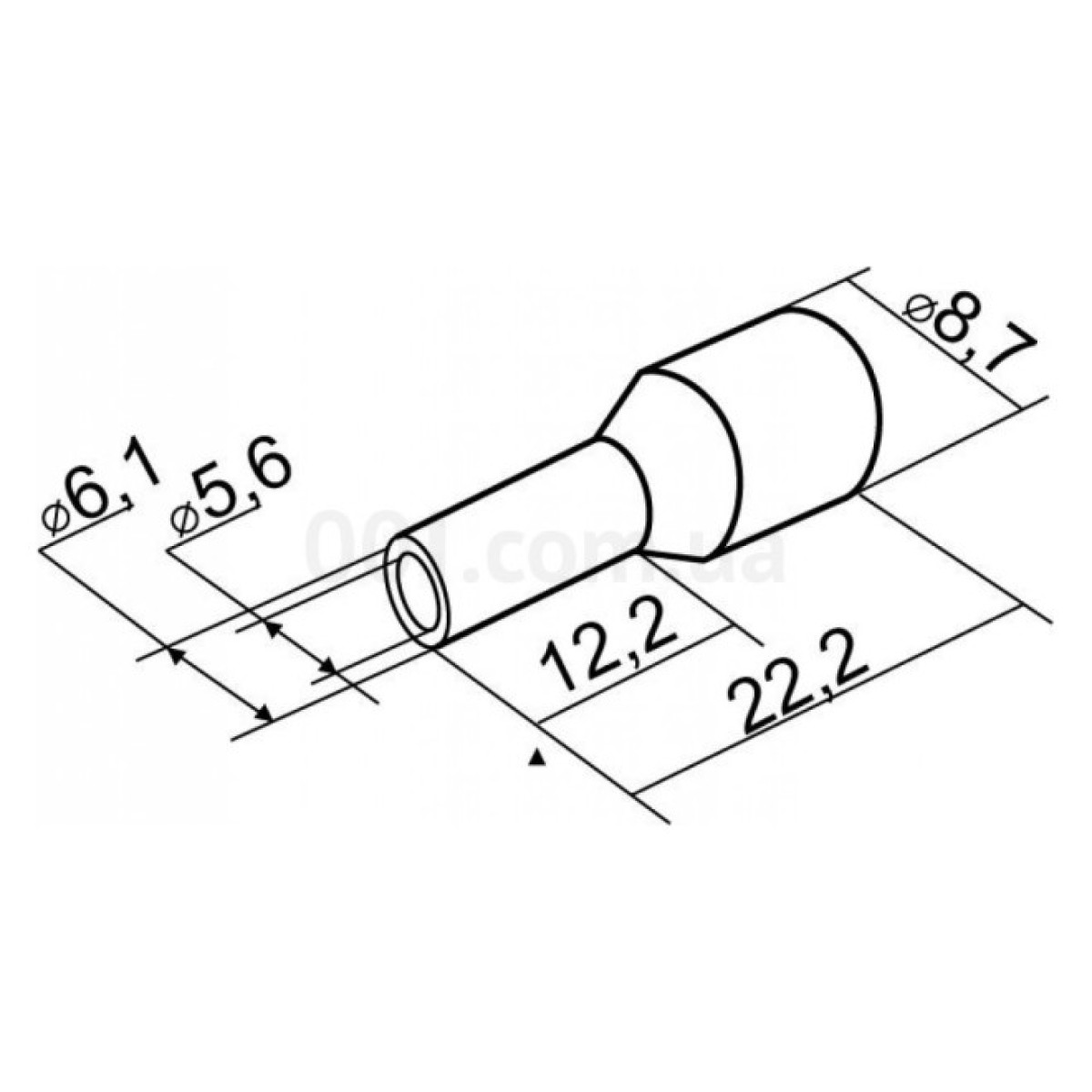Накінечник НТ 16,0-12 трубчастий в ізоляції синий (упаковка 100 шт.), АСКО-УКРЕМ 98_98.jpg - фото 2