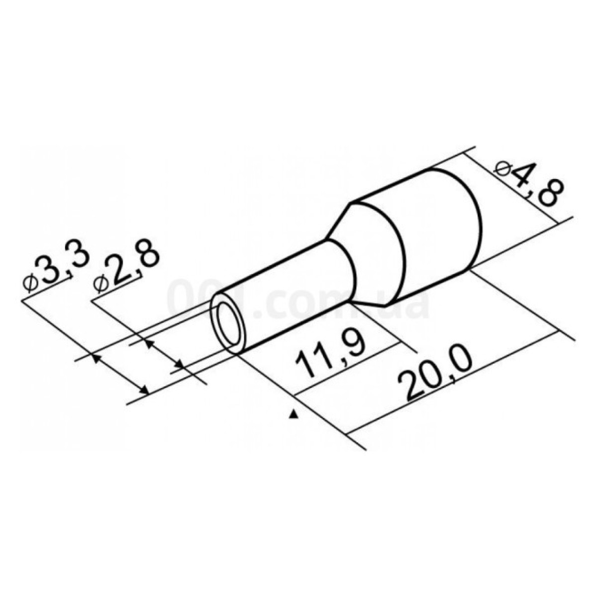 Накінечник НТ 4,0-12 трубчастий в ізоляції сірий (упаковка 100 шт.), АСКО-УКРЕМ 98_98.jpg - фото 3