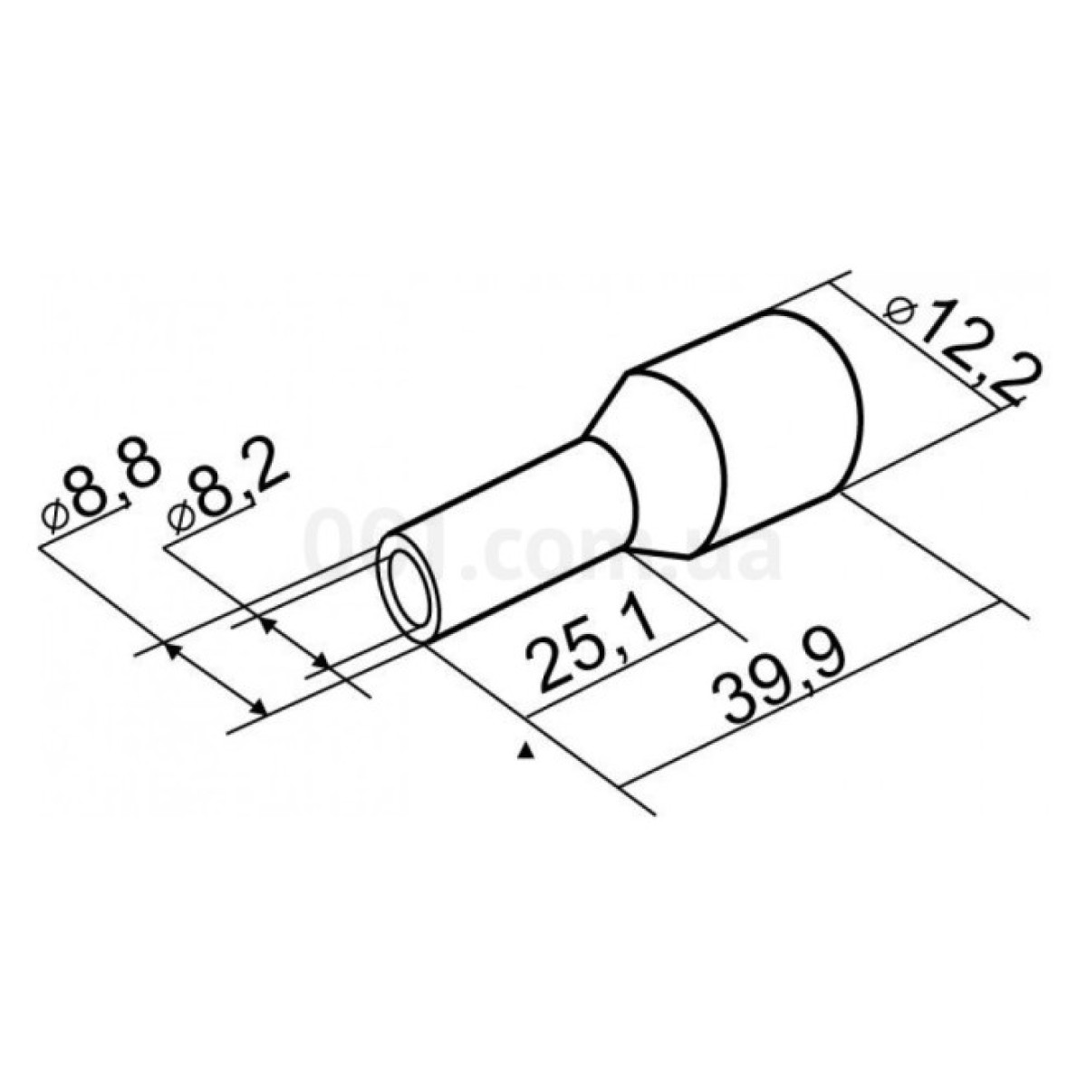 Накінечник НТ 35,0-25 трубчастий в ізоляції жовтий (упаковка 100 шт.), АСКО-УКРЕМ 98_98.jpg - фото 2