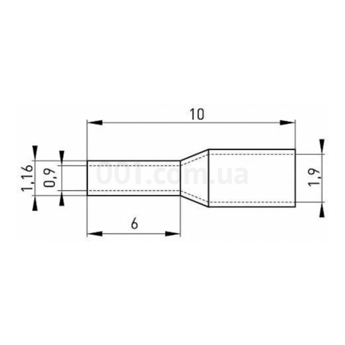 Наконечник втулочный изолированный 0.25 мм² красный (упаковка 100 шт.) e.terminal.stand.e0306.red, E.NEXT 98_98.jpg - фото 3