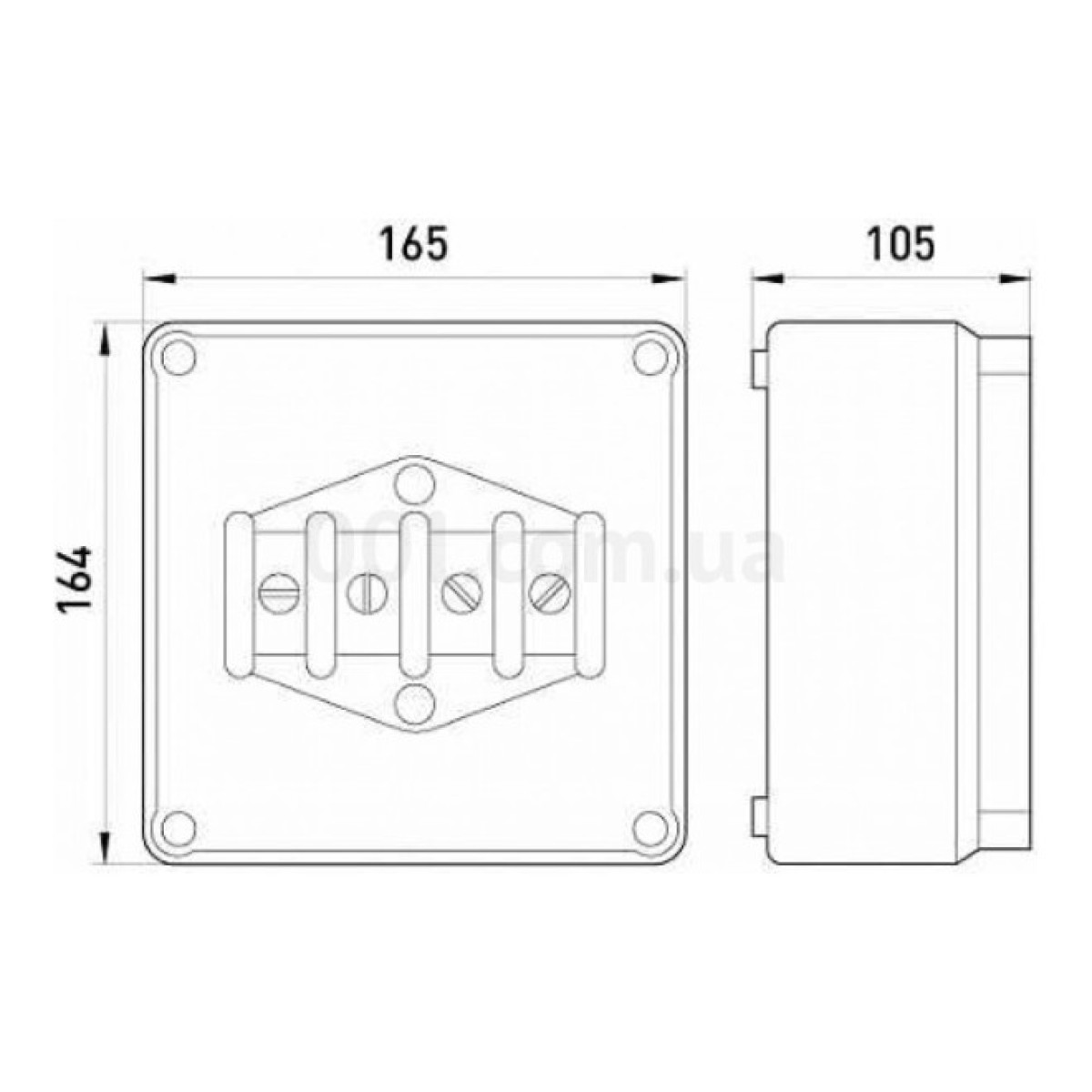 Коробка розподільча пластикова Z1 SO IP55 з кабельними вводами (165×165×140), TAREL (E.NEXT) 98_98.jpg - фото 2