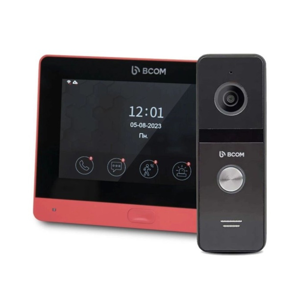 Комплект Wi-Fi відеодомофонa 7" BCOM BD-760FHD/T Red з підтримкою Tuya Smart + BT-400FHD Black (2488777) 256_256.jpg