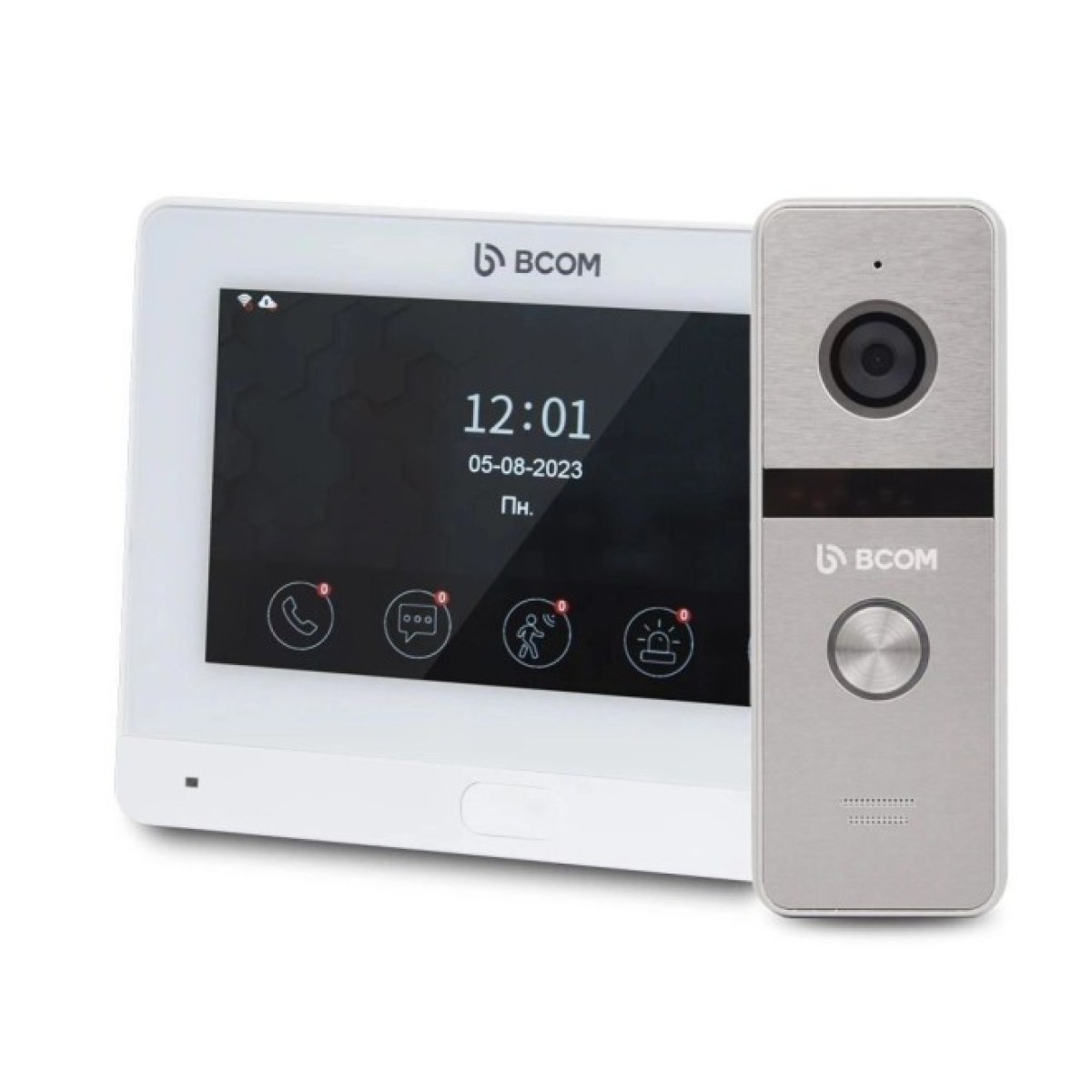 Комплект Wi-Fi відеодомофонa 7" BCOM BD-760FHD/T White з підтримкою Tuya Smart + BT-400FHD Silver (2488772) 256_256.jpg