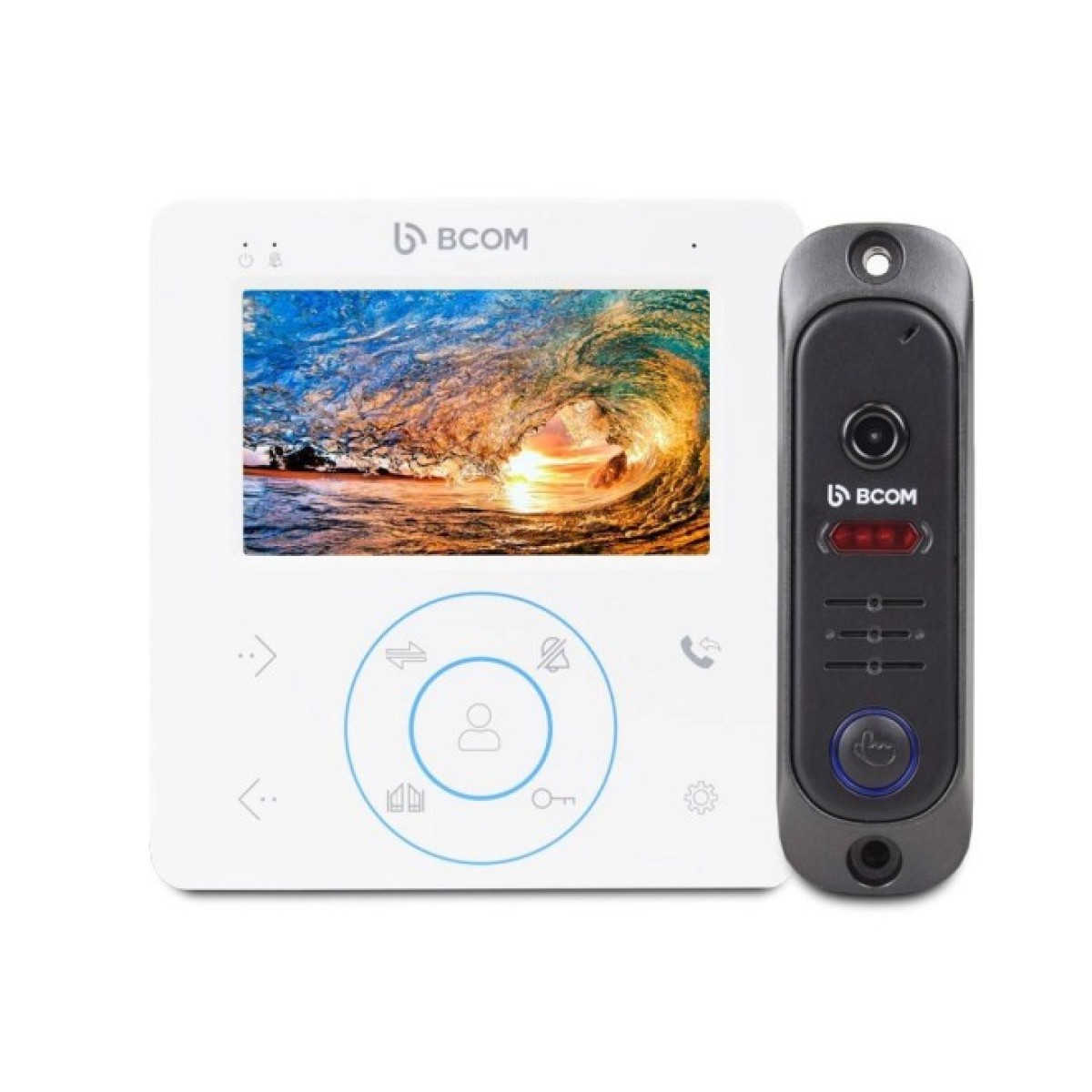 Комплект відеодомофону BCOM BD-480 White Kit: відеодомофон 4" і відеопанель (240552) 256_256.jpg
